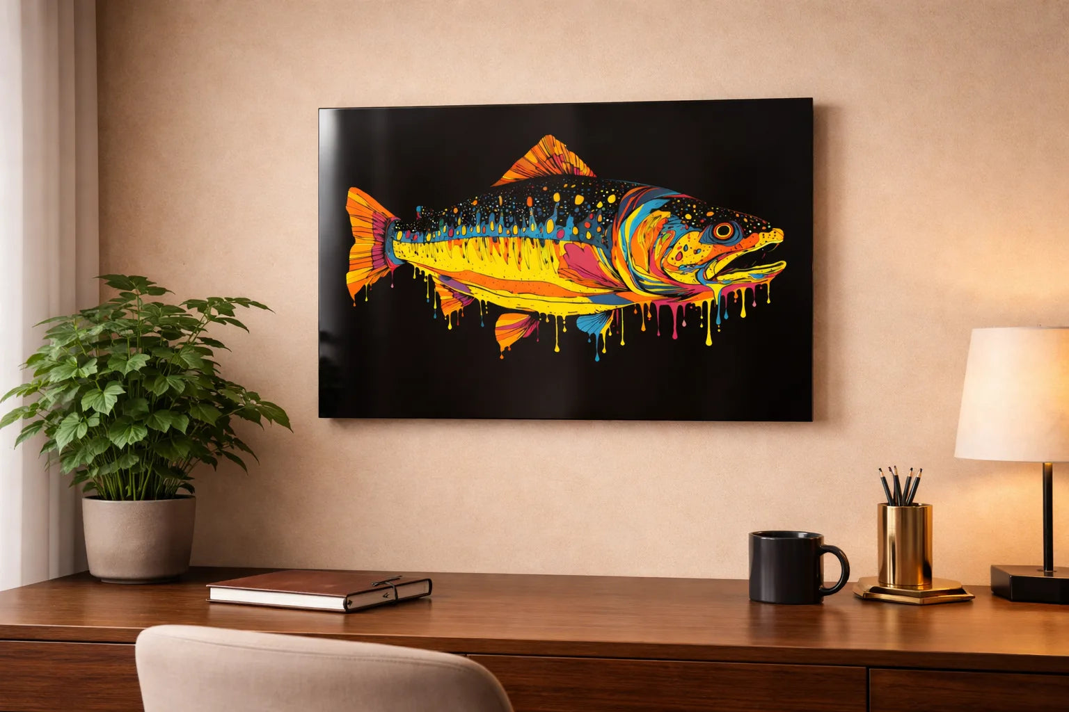 Drippy Rainbow Trout Metal Print